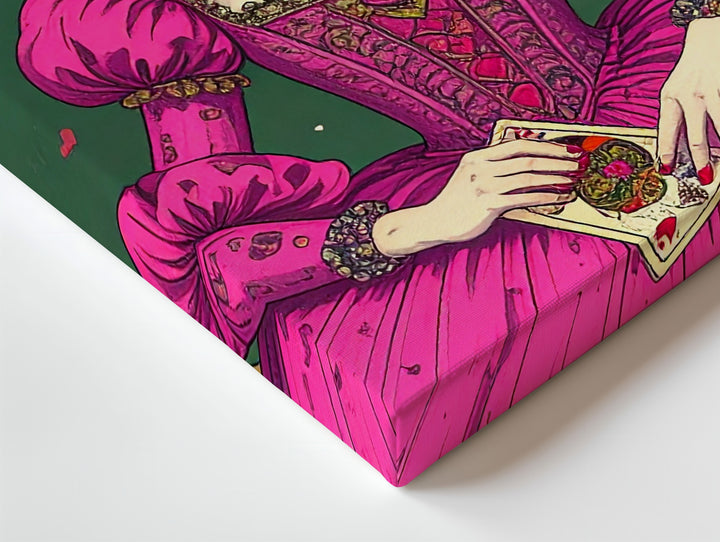 Queen of Hearts Canvas – Whimsical Tarot-Inspired Wall Art - Gifitto