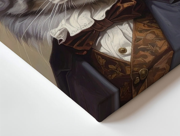 Regal Tabby Cat Portrait Canvas – 19th Century Aristocratic Feline Art - Gifitto