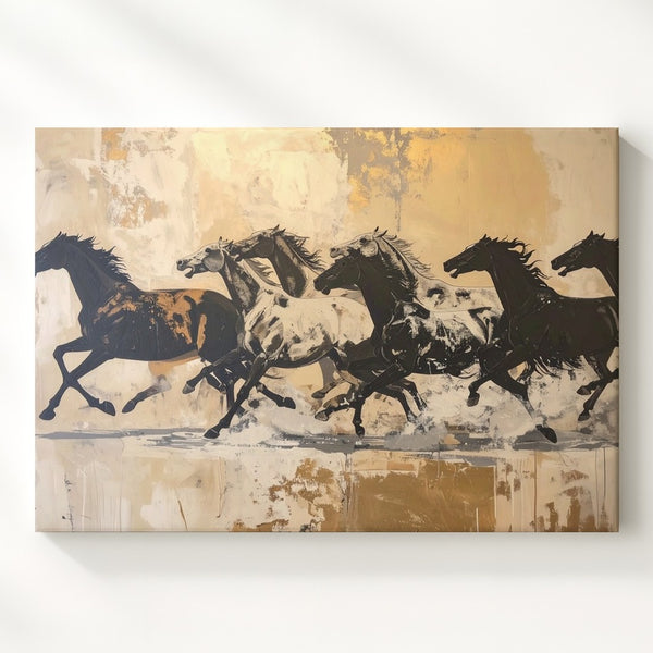 Galloping Horse Silhouette Canvas – Minimalist Wild Freedom Wall Art - Gifitto