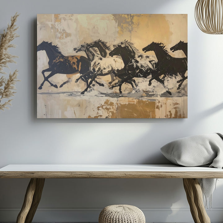 Galloping Horse Silhouette Canvas – Minimalist Wild Freedom Wall Art - Gifitto