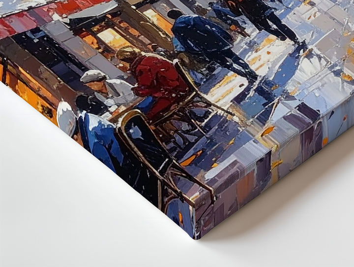 Autumn in Paris Canvas – Eiffel Tower & Café Street Scene Wall Art - Gifitto