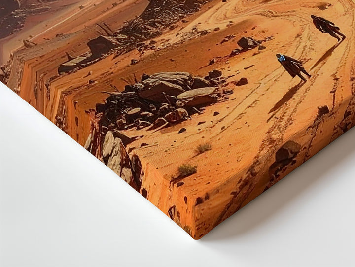 Alien Desert Canvas – Vast Landscape with Jagged Mountains - Gifitto