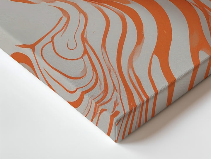 Organic Flow Abstract Canvas – Minimalist Orange Line Art - Gifitto