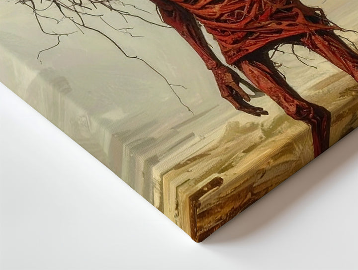 Branch-Headed Figure Canvas – Surreal Dark Fantasy Body Horror Wall Art - Gifitto