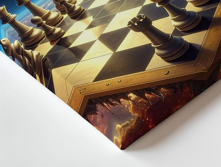 Cosmic Chessboard Canvas – Galactic Battle of Universal Forces Wall Art - Gifitto