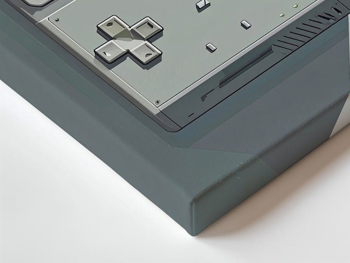 Retro Handheld Console Canvas – Minimalist Gray Vector Game Art - Gifitto