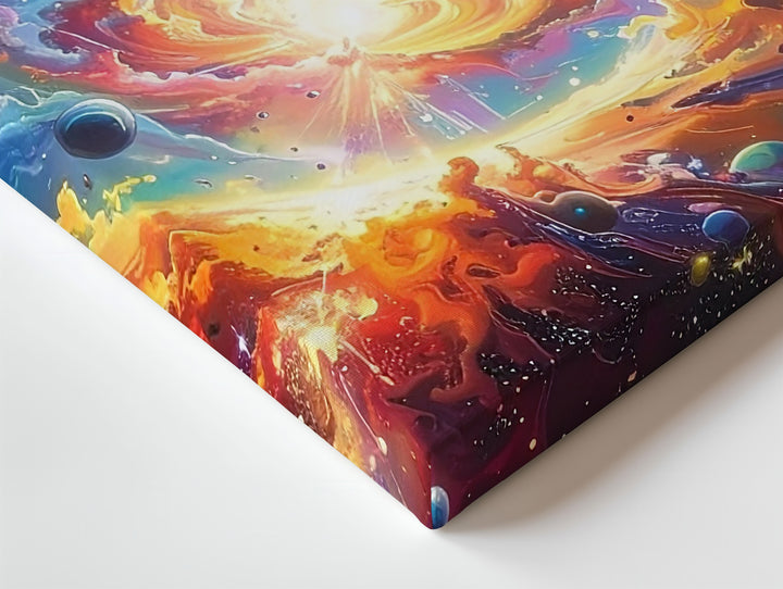 Galactic Genesis Canvas – Abstract Cosmic Explosion of Color and Energy - Gifitto