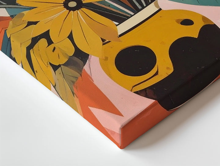 Bold Botanical Vase Canvas – Mid-Century Modern Floral Art Print - Gifitto
