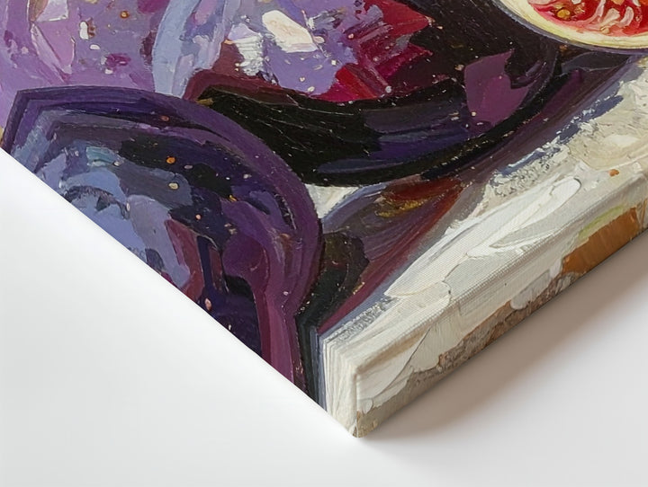 Lush Purple Figs Canvas – Expressive Still Life with Ripe Fruit Detail - Gifitto