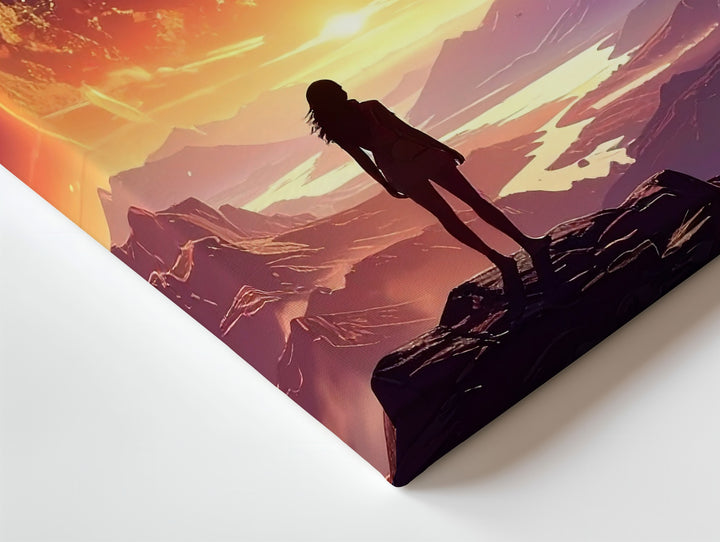 Lone Voyager Canvas – Alien Sky Exploration Wall Art with Glowing Planets - Gifitto