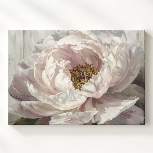 Dusty Pink Peony Close-Up Canvas – Dreamy Floral Wall Art - Gifitto