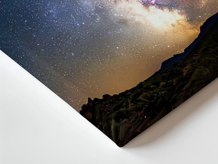 Vertical Milky Way Canvas – Starry Night Sky Over Desert Silhouette - Gifitto