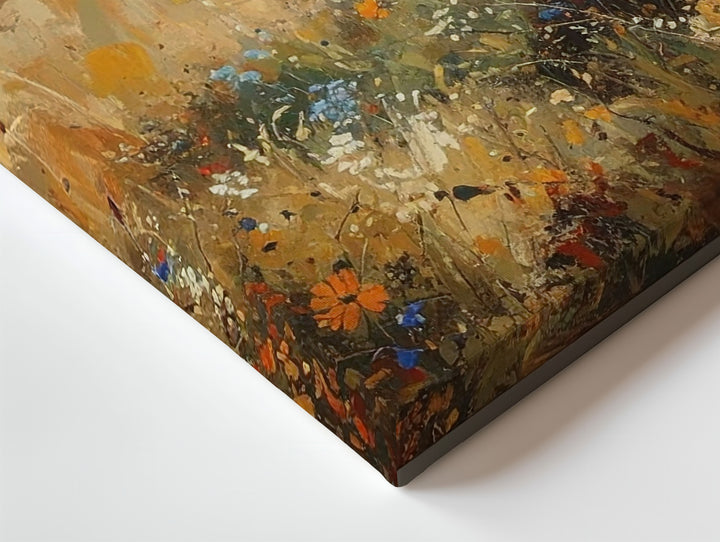 Golden Meadow Wildflowers Canvas – Panoramic Impressionist Field Art - Gifitto