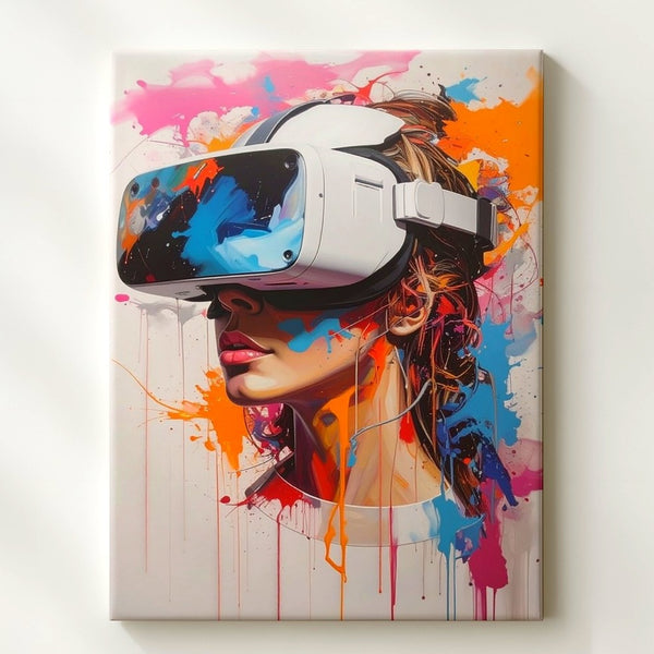 Virtual Reality Splash Canvas – Colorful VR Headset Graffiti Art - Gifitto