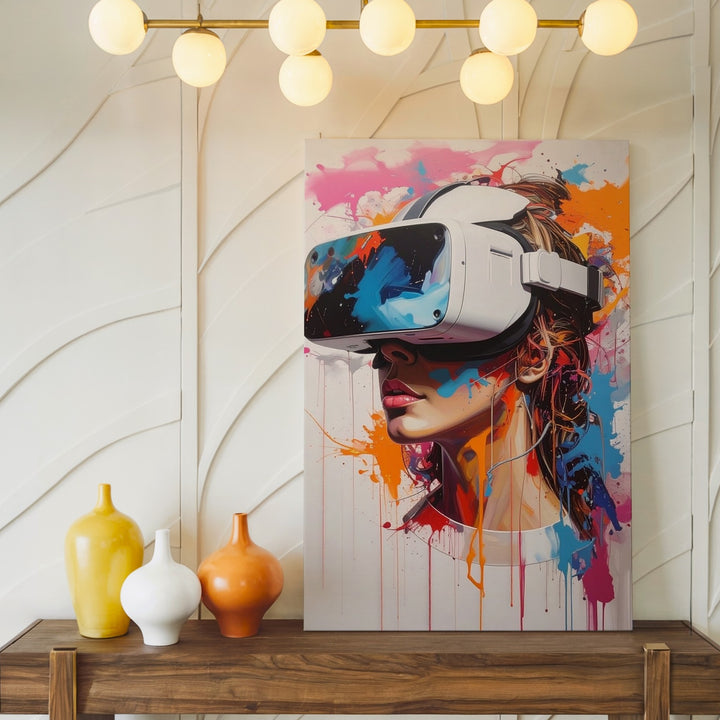 Virtual Reality Splash Canvas – Colorful VR Headset Graffiti Art - Gifitto