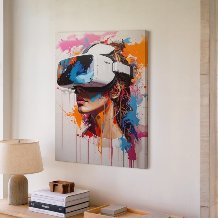Virtual Reality Splash Canvas – Colorful VR Headset Graffiti Art - Gifitto