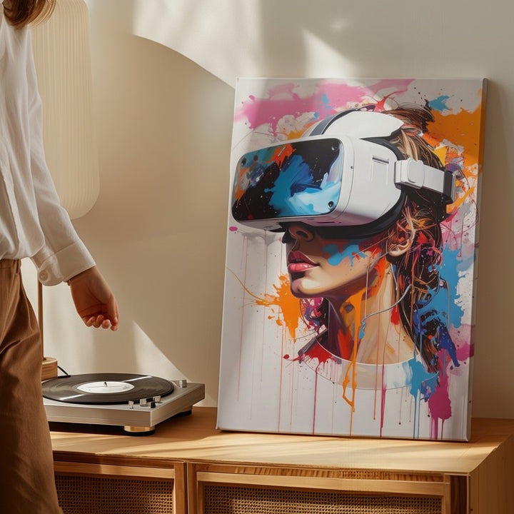 Virtual Reality Splash Canvas – Colorful VR Headset Graffiti Art - Gifitto