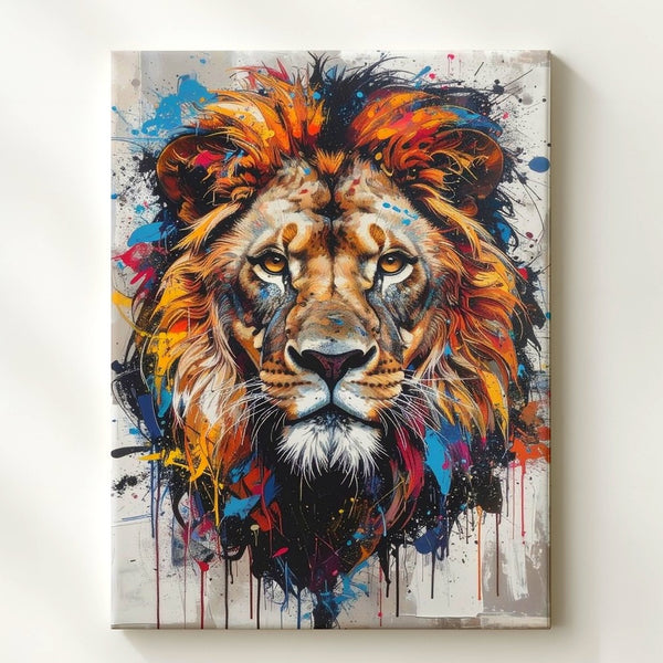 Roar of Color Canvas – Abstract Graffiti Lion Portrait - Gifitto