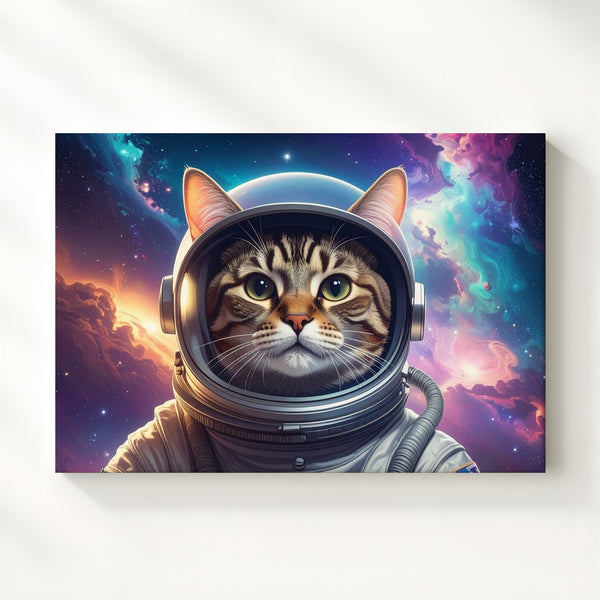Astronaut Cat Canvas – Whimsical Space Explorer Wall Art for Dreamers - Gifitto