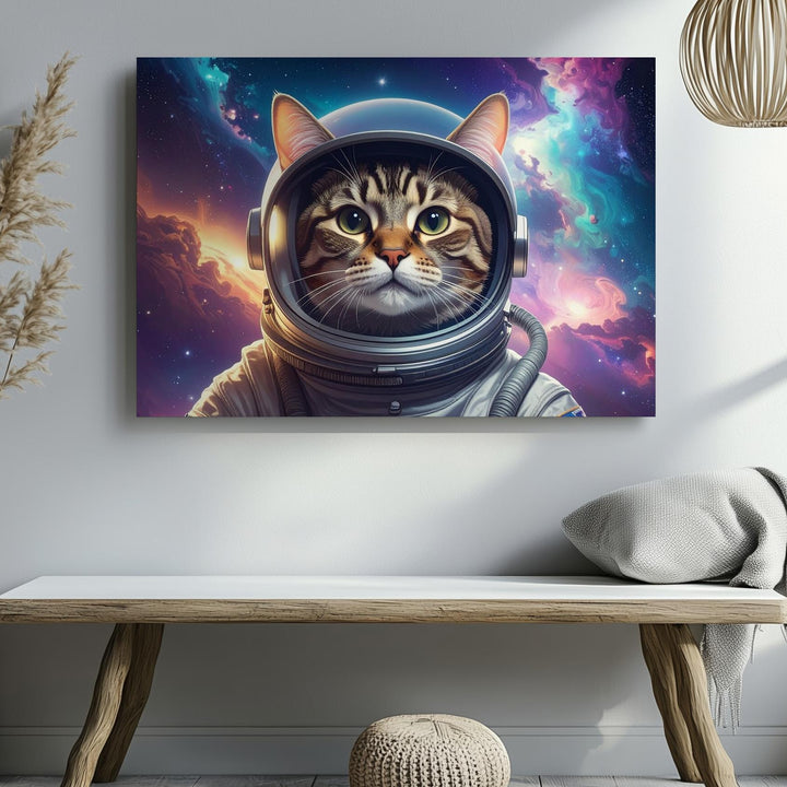 Astronaut Cat Canvas – Whimsical Space Explorer Wall Art for Dreamers - Gifitto