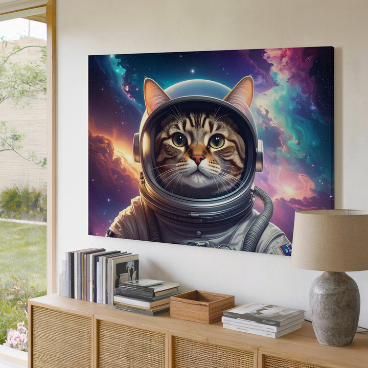Astronaut Cat Canvas – Whimsical Space Explorer Wall Art for Dreamers - Gifitto