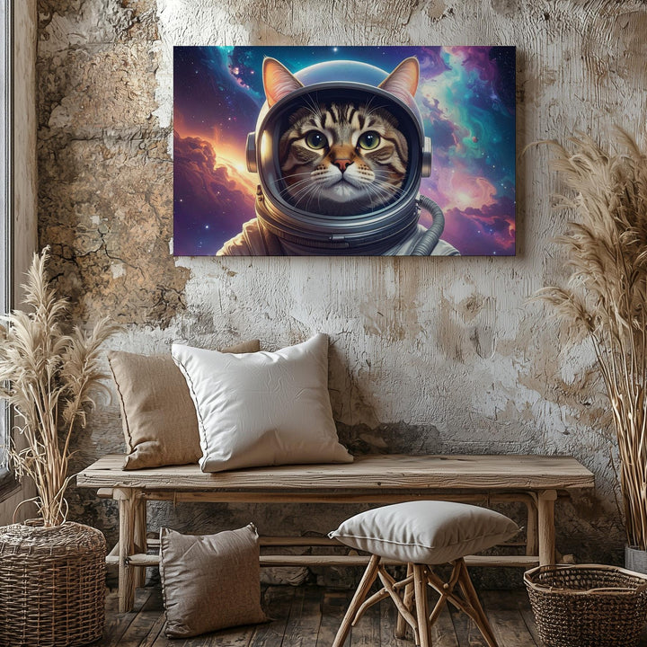 Astronaut Cat Canvas – Whimsical Space Explorer Wall Art for Dreamers - Gifitto