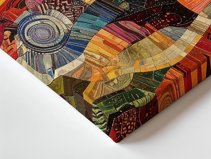Vibrant Abstract Tapestry Canvas – Colorful Patterned Textile Wall Art - Gifitto