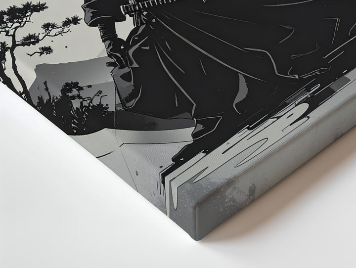 Silent Honor Canvas – Minimalist Samurai Silhouette with Rising Sun - Gifitto