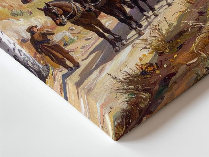 Historical Stagecoach Canvas – Frontier Journey with Horses and Travelers - Gifitto