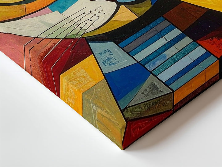 Cubist Cat Canvas – Bold Abstract Geometric Feline Art - Gifitto