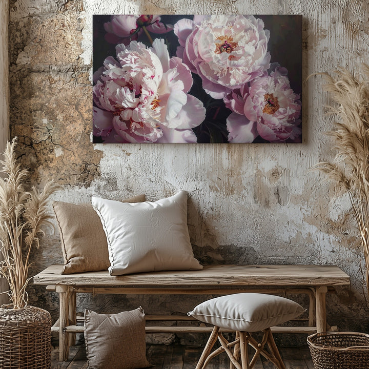Intimate Peony Close-Up Canvas – Soft Romantic Floral Still Life - Gifitto