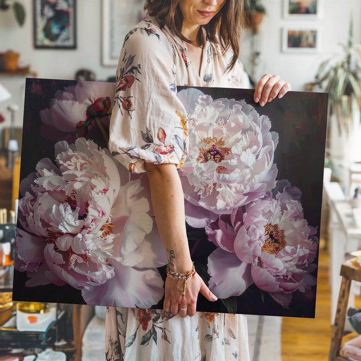 Intimate Peony Close-Up Canvas – Soft Romantic Floral Still Life - Gifitto