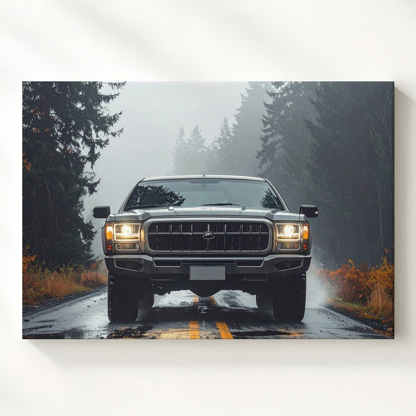 Misty Forest Ford Raptor Canvas – Rugged Pickup Truck Adventure Art - Gifitto