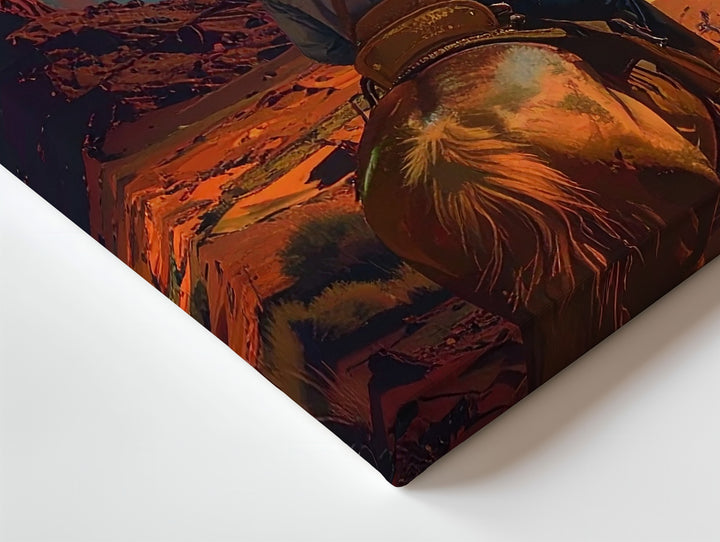 Celestial Cowboy Canvas – Surreal Night Sky Desert Ride - Gifitto