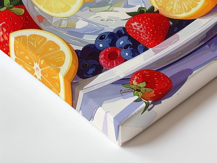 Refreshing Citrus & Berry Still Life Canvas – Bright Summer Fruit Painting - Gifitto