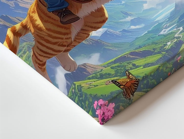 Flying Cowboy Cat Canvas – Whimsical Fantasy Adventure Art - Gifitto