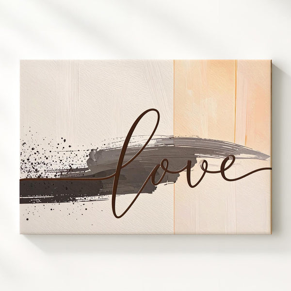 Love Script Canvas – Minimalist Black Cursive Handwritten Art - Gifitto