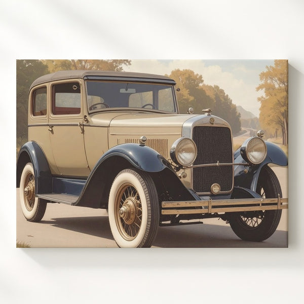Sepia Vintage 1930s Luxury Car Canvas – Classic Pre-War Automotive Elegance - Gifitto