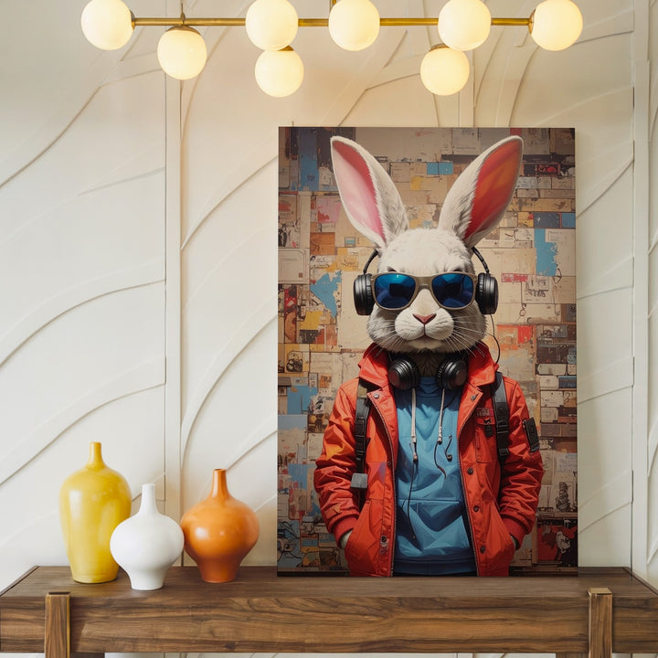 Urban Bunny Canvas – Cool Rabbit with Street Style & Graffiti Vibes - Gifitto