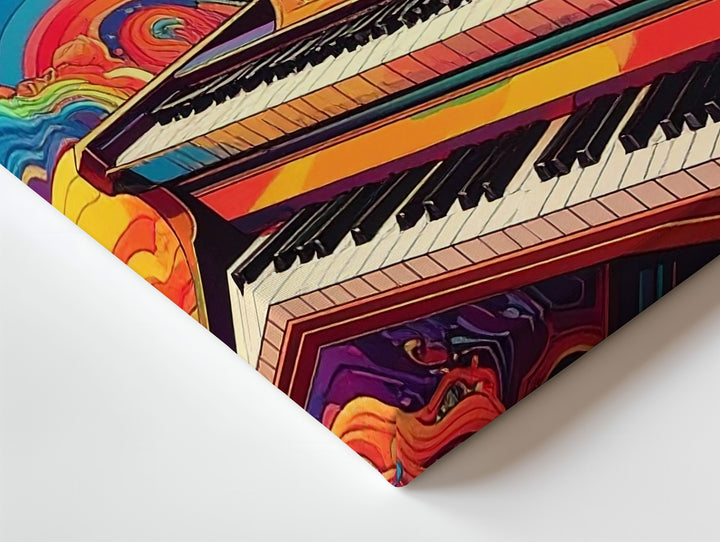 Cosmic Piano Canvas – Psychedelic Space Symphony Wall Art - Gifitto