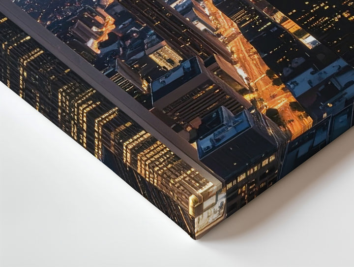 Dusk City Glow Canvas – Modern Skyline Wall Art with Golden Lights - Gifitto