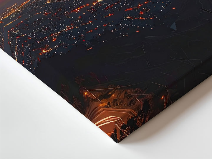 Night Flight Cityscape Canvas – Dramatic Aerial Urban View Wall Art - Gifitto