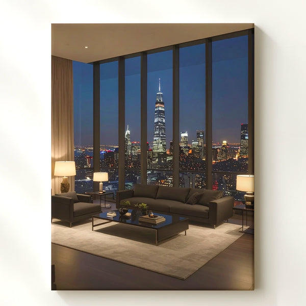 Luxury Cityscape Apartment Canvas – Modern Urban Skyline Wall Art - Gifitto