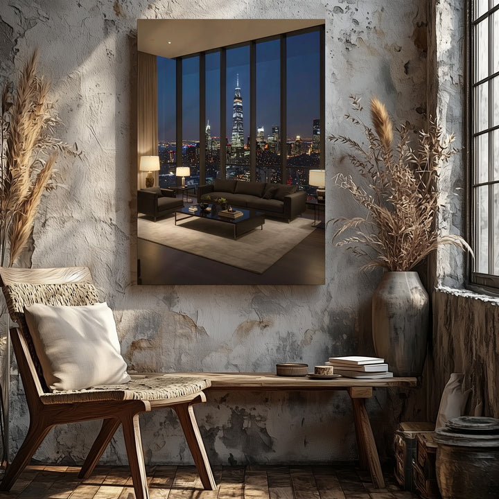 Luxury Cityscape Apartment Canvas – Modern Urban Skyline Wall Art - Gifitto