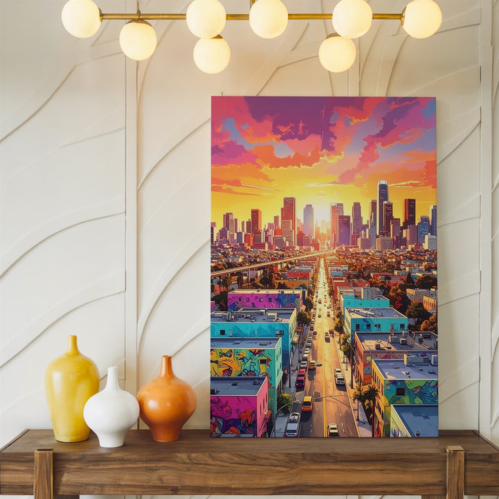 Vibrant City Street Art Canvas – Colorful Downtown Urban Graffiti Wall Art - Gifitto