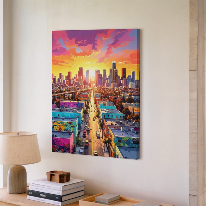 Vibrant City Street Art Canvas – Colorful Downtown Urban Graffiti Wall Art - Gifitto