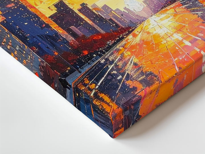 Sunset Pulse City Canvas – Vibrant Urban Skyline with Neon Reflections - Gifitto