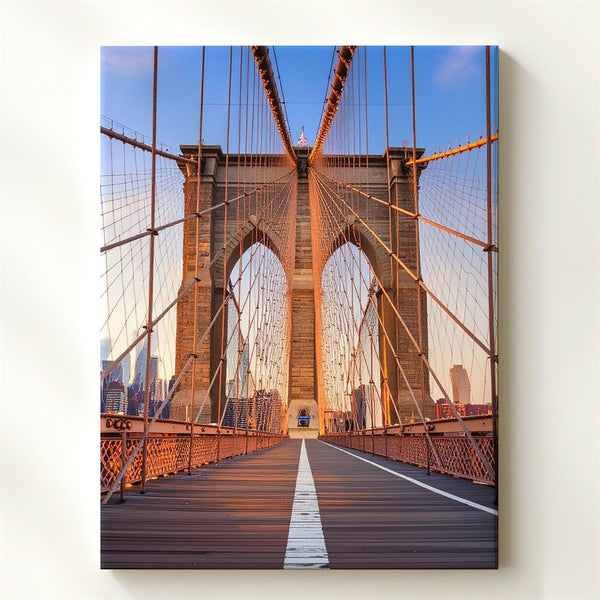 Brooklyn Bridge Canvas – Golden Hour Photograph of NYC Icon - Gifitto