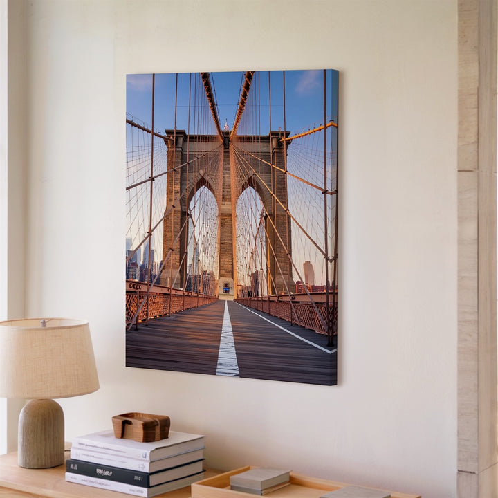 Brooklyn Bridge Canvas – Golden Hour Photograph of NYC Icon - Gifitto