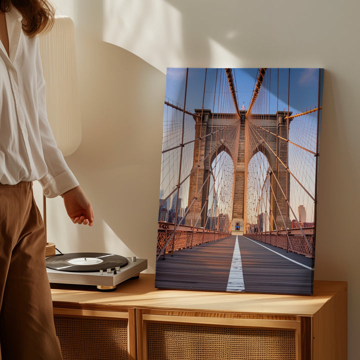 Brooklyn Bridge Canvas – Golden Hour Photograph of NYC Icon - Gifitto